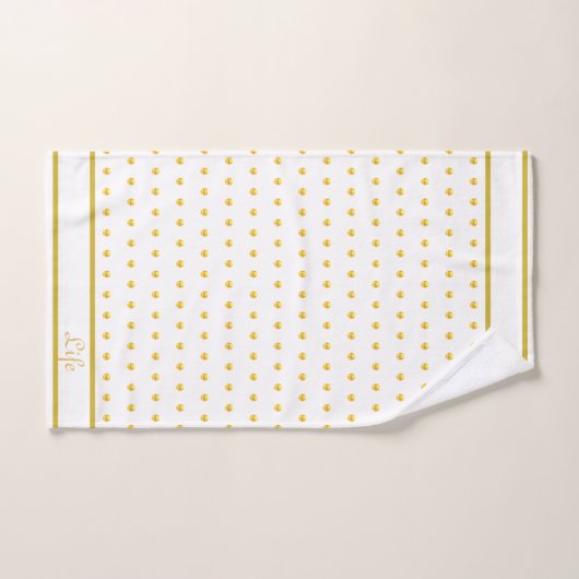 Elegant Gold Metallic look Polka Dots Bad Handdoek (Handdoek)