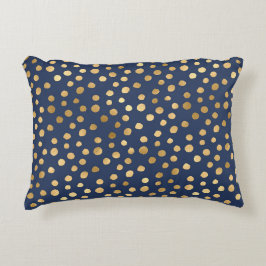 Elegant Gold Metallic Navy Blue Cheetah Pattern Accent Kussen