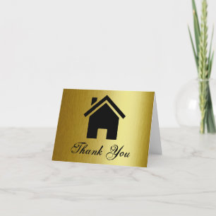 Elegant Gold Metallic Real Estate Hartelijk dank! Bedankkaart