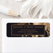 Elegant Gold Metallic Rozen Floral Wedding Address Etiket (Insitu)