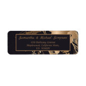Elegant Gold Metallic Rozen Floral Wedding Address Etiket (Voorkant)