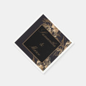 Elegant Gold Metallic Rozen Floral Wedding Servet (Hoek)