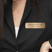 Elegant Gold Metallic Style Business Employee Naamplaatje
