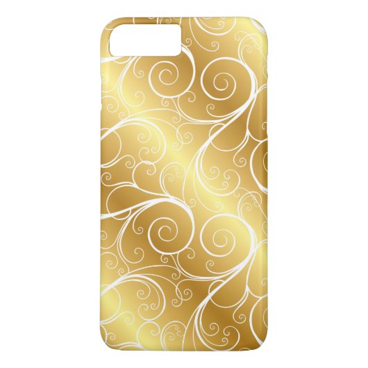 Elegant Gold Metallic Swirl iPhone Case (Achterkant)