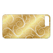 Elegant Gold Metallic Swirl iPhone Case (Achterkant (Horizontaal))