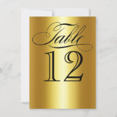 Elegant Gold Metallic Table Number Glam Bling Kaart (Voorkant)