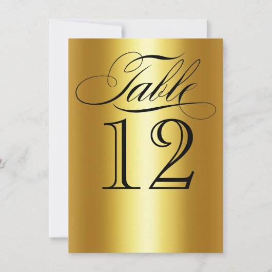 Elegant Gold Metallic Table Number Glam Bling Kaart (Voorkant)