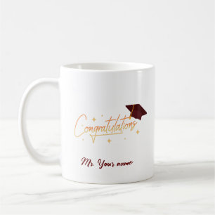 Elegant Gold Minimal Afstuderen School pet naam Koffiemok