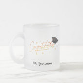 Elegant Gold Minimal Afstuderen School pet naam Matglas Koffiemok (Links)