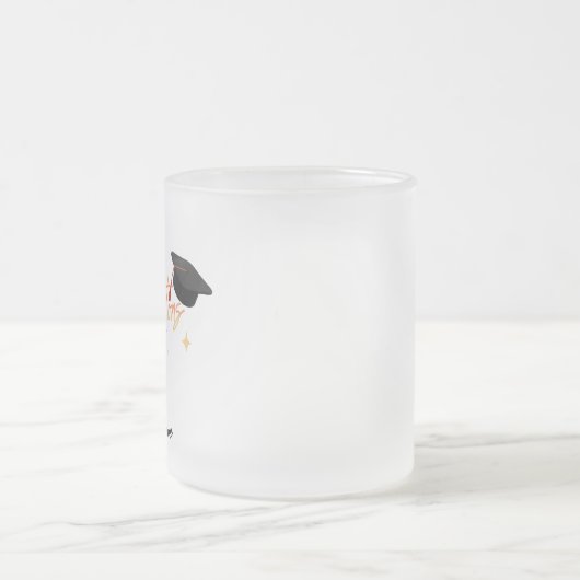 Elegant Gold Minimal Afstuderen School pet naam Matglas Koffiemok (Center)