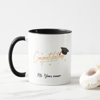 Elegant Gold Minimal Afstuderen School pet naam Mok