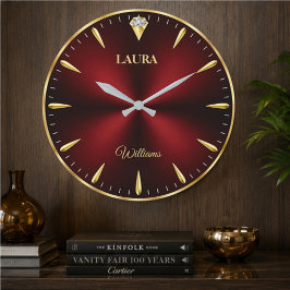Elegant Gold Minimalist Burgundy Luxury Grote Klok
