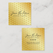 Elegant Gold Minimalist Editable 3.5x2.5 Business Vierkante Visitekaartje (Voorkant / Achterkant)
