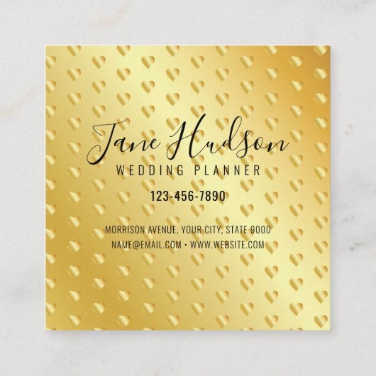 Elegant Gold Minimalist Editable 3.5x2.5 Business Vierkante Visitekaartje (Achterkant)
