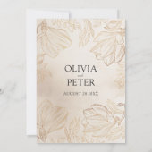Elegant Gold Minimalist Wedding Invitation Kaart (Achterkant)