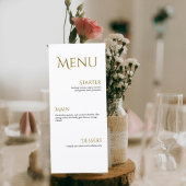 Elegant Gold Minimalist Wedding Menu Card