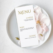 Elegant Gold Minimalist Wedding Menu Card