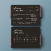 Elegant Gold Minimalist Wedding Program Timeline Menu