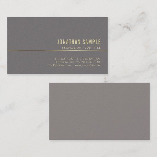 Elegant Gold Minimalistic Plain Trendy Luxury Visitekaartje (Voorkant / Achterkant)