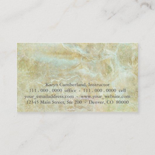 Elegant Gold Mint Abstracte Dance Visitekaartje (Achterkant)