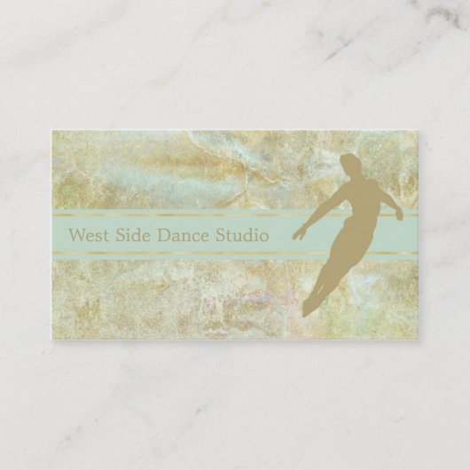 Elegant Gold Mint Abstracte Dance Visitekaartje (Voorkant)
