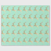 Elegant Gold Mint-kerstrenderpatroon Cadeaupapier (Vlak)