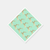 Elegant Gold Mint-kerstrenderpatroon Servet (Hoek)