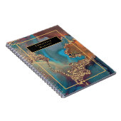 Elegant Gold Modern Blue Paint Monogram Journal Notitieboek (Rechterzijde)