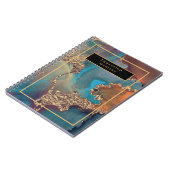 Elegant Gold Modern Blue Paint Monogram Journal Notitieboek (Linkerzijde)