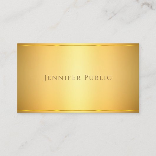 Elegant Gold Modern Design Geavanceerde Sjabloon Visitekaartje (Voorkant)
