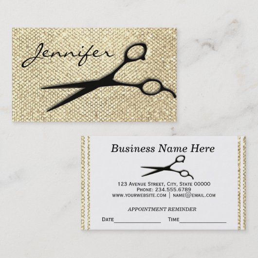 Elegant Gold Modern Haarstylist Benoeming Afsprakenkaartje (Voorkant / Achterkant)