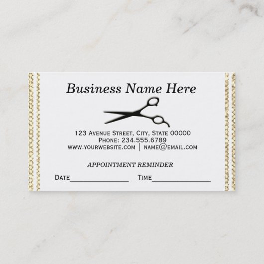 Elegant Gold Modern Haarstylist Benoeming Afsprakenkaartje (Achterkant)