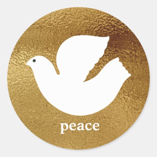 Elegant Gold Modern Peace Holiday Envelope Seal Ronde Sticker (Voorkant)