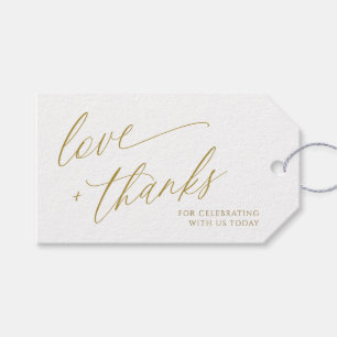 Elegant Gold Modern Weddenschap Hartelijk dank Cadeaulabel