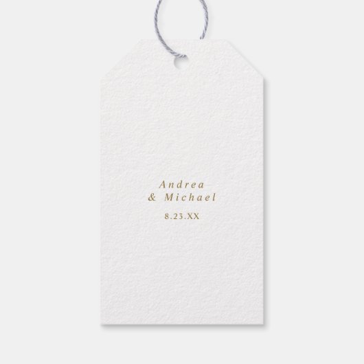 Elegant Gold Modern Weddenschap Hartelijk dank Cadeaulabel (Achterkant)