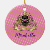 Elegant Gold Monagram Fashioned Ceramic Ornament (Voorkant)