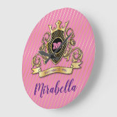 Elegant Gold Monagram Fashioned Wall Clock Grote Klok (Hoek)