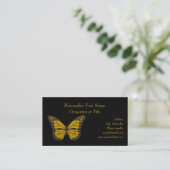 Elegant Gold Monarch Butterfly Professional Visitekaartje (Staand voorkant)