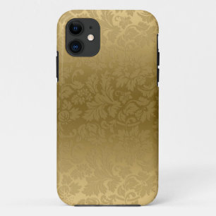 Elegant Gold Monochromatische Floral DamasPatroon Case-Mate iPhone Case