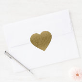 Elegant Gold Monochromatische Floral DamasPatroon Hart Sticker (Envelop)