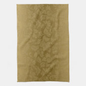 Elegant Gold Monochromatische Floral DamasPatroon Theedoek (Verticaal)