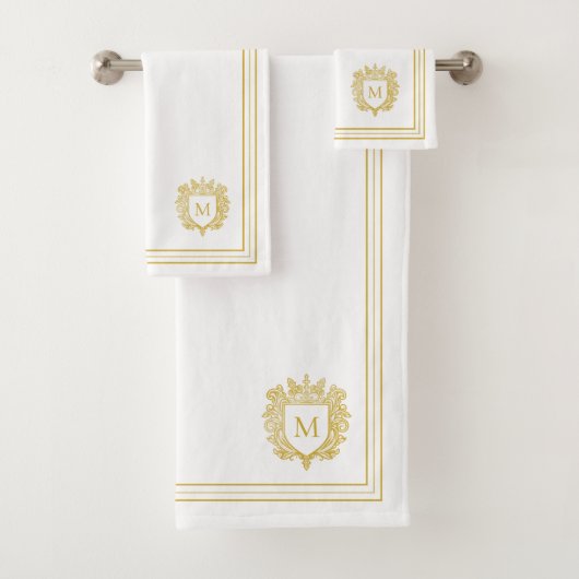 Elegant Gold Monogram Bad Handdoek (Insitu)