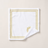 Elegant Gold Monogram Bad Handdoek (Wasdoekje)