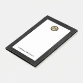 Elegant Gold Monogram Black Leather Look Post-it® Notes (Schuin)