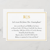 Elegant Gold Monogram Bridal Brunch Kaart (Voorkant / Achterkant)