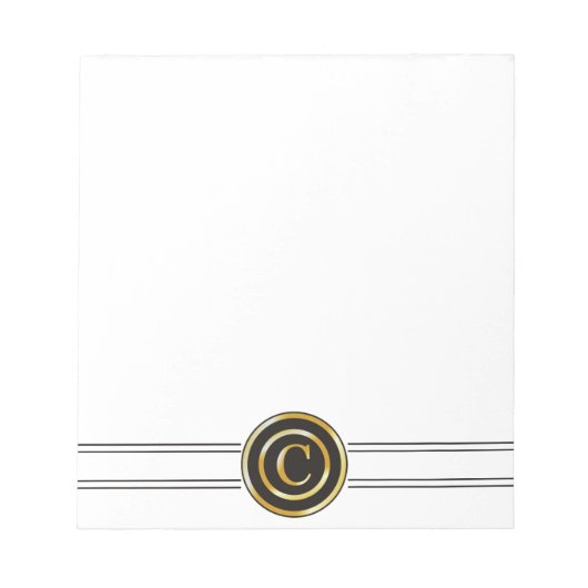 Elegant Gold Monogram C Notitieblok (Voorkant)