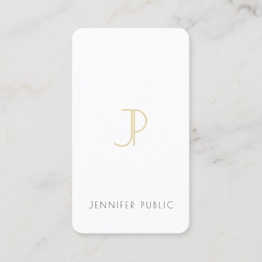 Elegant Gold Monogram Design Chic Sjabloon Luxe Visitekaartje (Voorkant)