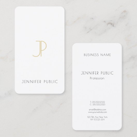 Elegant Gold Monogram Design Chic Sjabloon Luxe Visitekaartje (Voorkant / Achterkant)