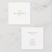 Elegant Gold Monogram Design Luxe Sjabloon Moderne Vierkante Visitekaartje (Voorkant / Achterkant)