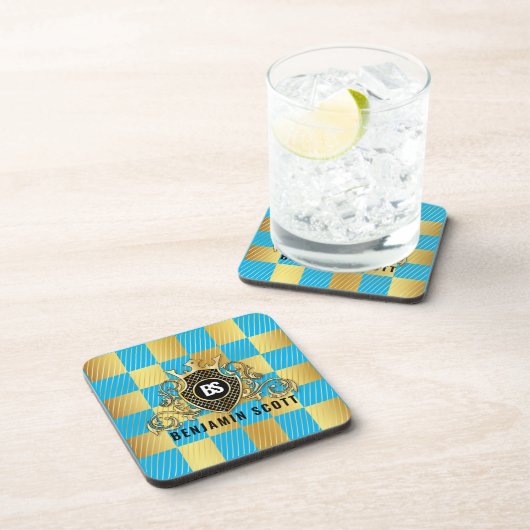 Elegant Gold Monogram Design Onderzetter (Rechterzijde)